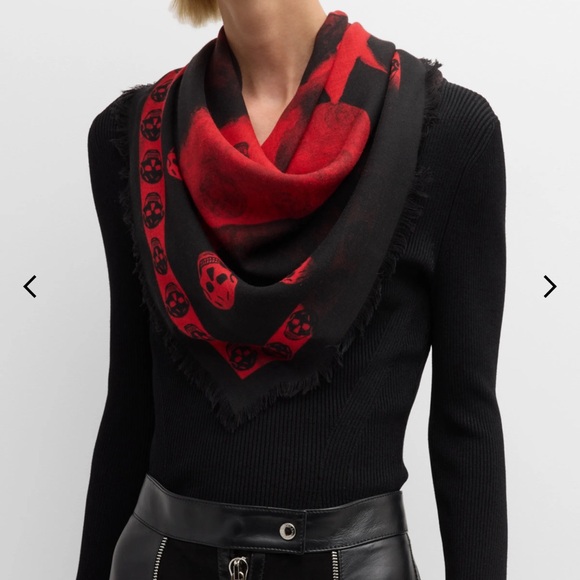 Skull Scarf | Red & Black Skull Scarf | Accessory | Alternative Punk Look Alike - Picture 7 of 7